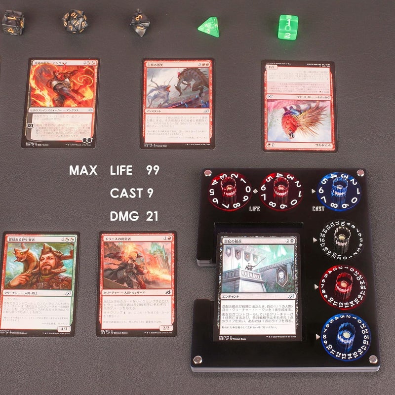 Aizesuro Translucent Acrylic Commander EDH Command Zone Tray Panel with Life, Damage, Cast Dial Counter Compatible with Magic The Gathering Deck, MTG Life Counter Accessories - Image 3